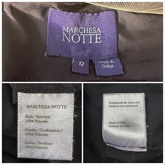 Marchesa Notte Blue Floral Halter Maxi Dress, Size 12 - Picture 4 of 16